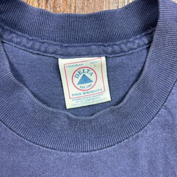 VTG 2001 Brooks & Dunn Steers Stripes Neon Circus Wild West Show Navy Men’s L - Picture 4 of 7